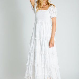 LoveShackFancy Capella Tiered Maxi White P XS NWT